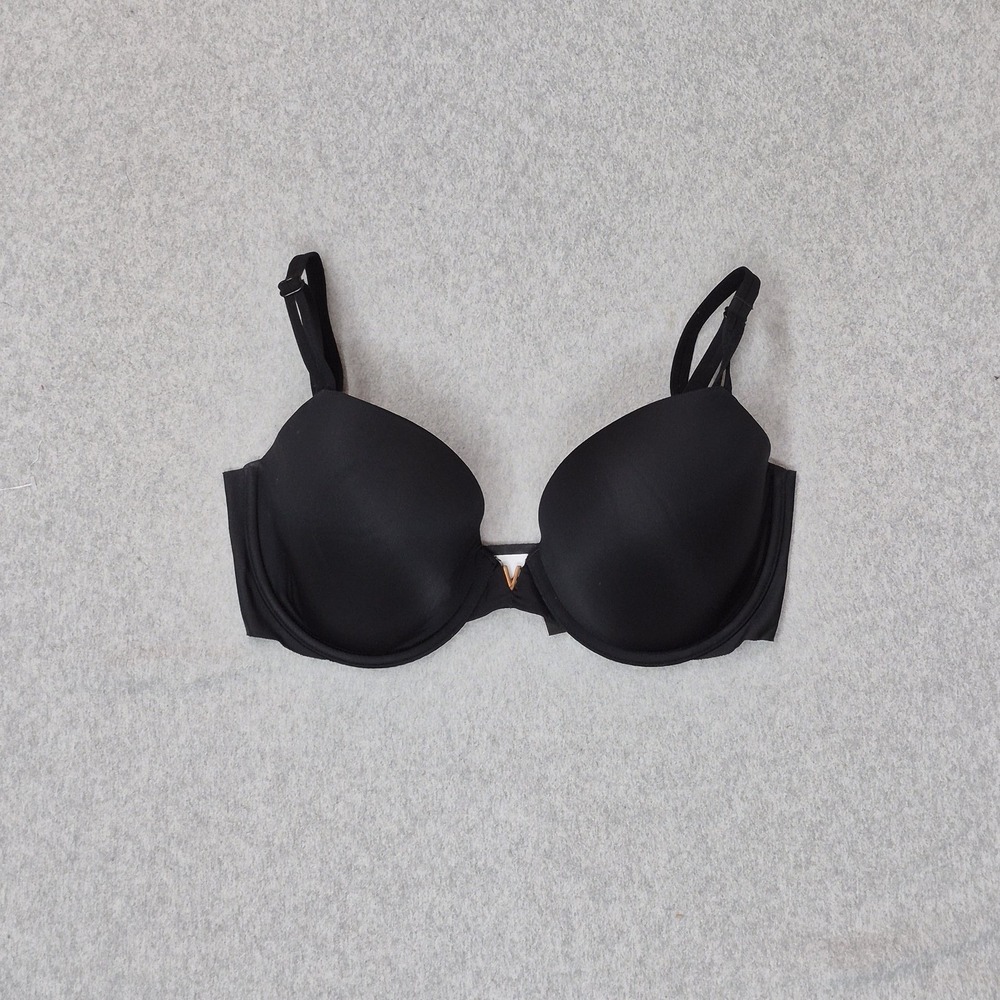 Victoria's Secret Women Bra 32DDD Black T Shirt Lined Demi Underwired Strap
